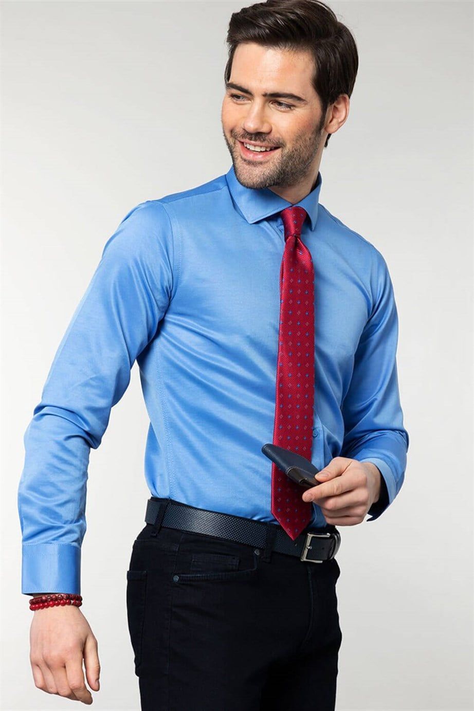 MODERN FIT LONG SLV DİMİ DOTTİ   GÖMLEK SLIM FIT FORMAL - PLAIN