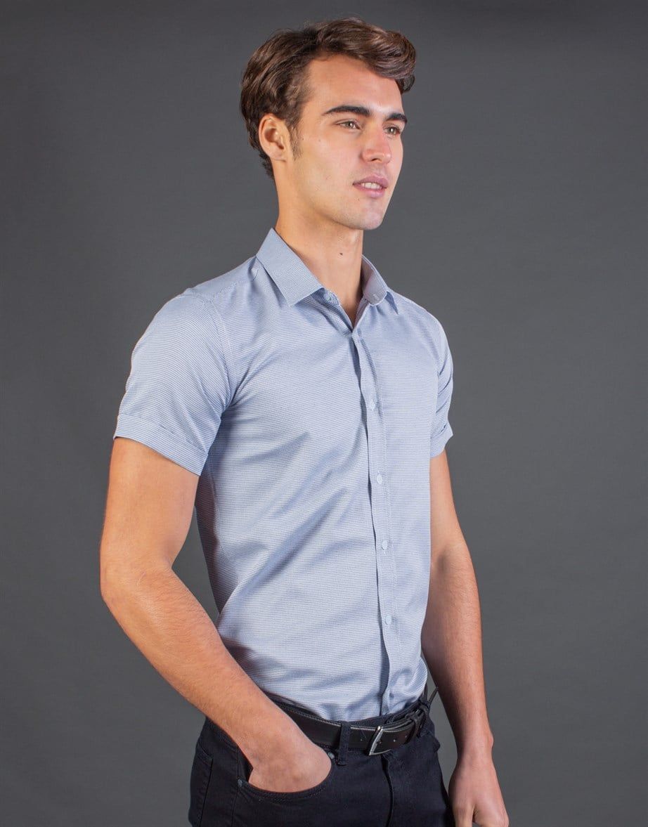 MODERN FIT SHORT SLV TEXTURE 90/1   GÖMLEK SLIM FIT SUMMER SEASON