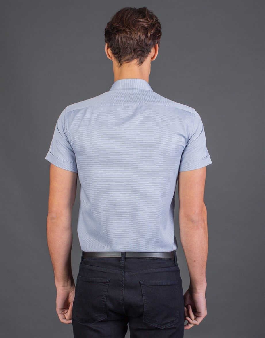 MODERN FIT SHORT SLV TEXTURE 90/1   GÖMLEK SLIM FIT SUMMER SEASON