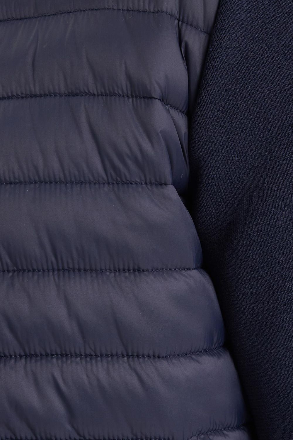 Erkek Relax Fit Rahat Kesim Kapitone Kollar Triko Çift Cepli Lacivert Mont