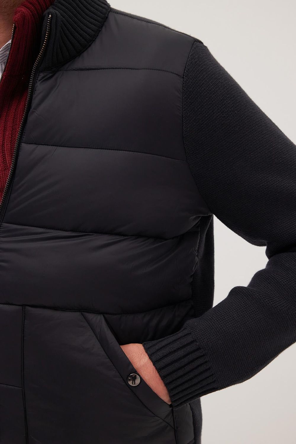 Erkek Regular Fit Klasik Kesim Fermuarlı Çift Cepli Dik Yaka Siyah Mont