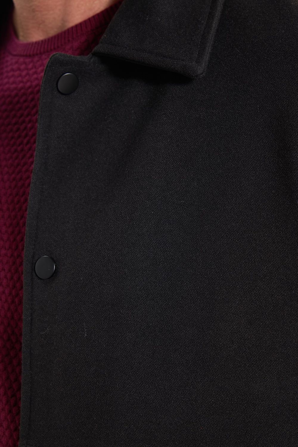 Erkek Slim Fit Dar Kesim Çift Cepli Çıtçıt Kapamalı Siyah Mont