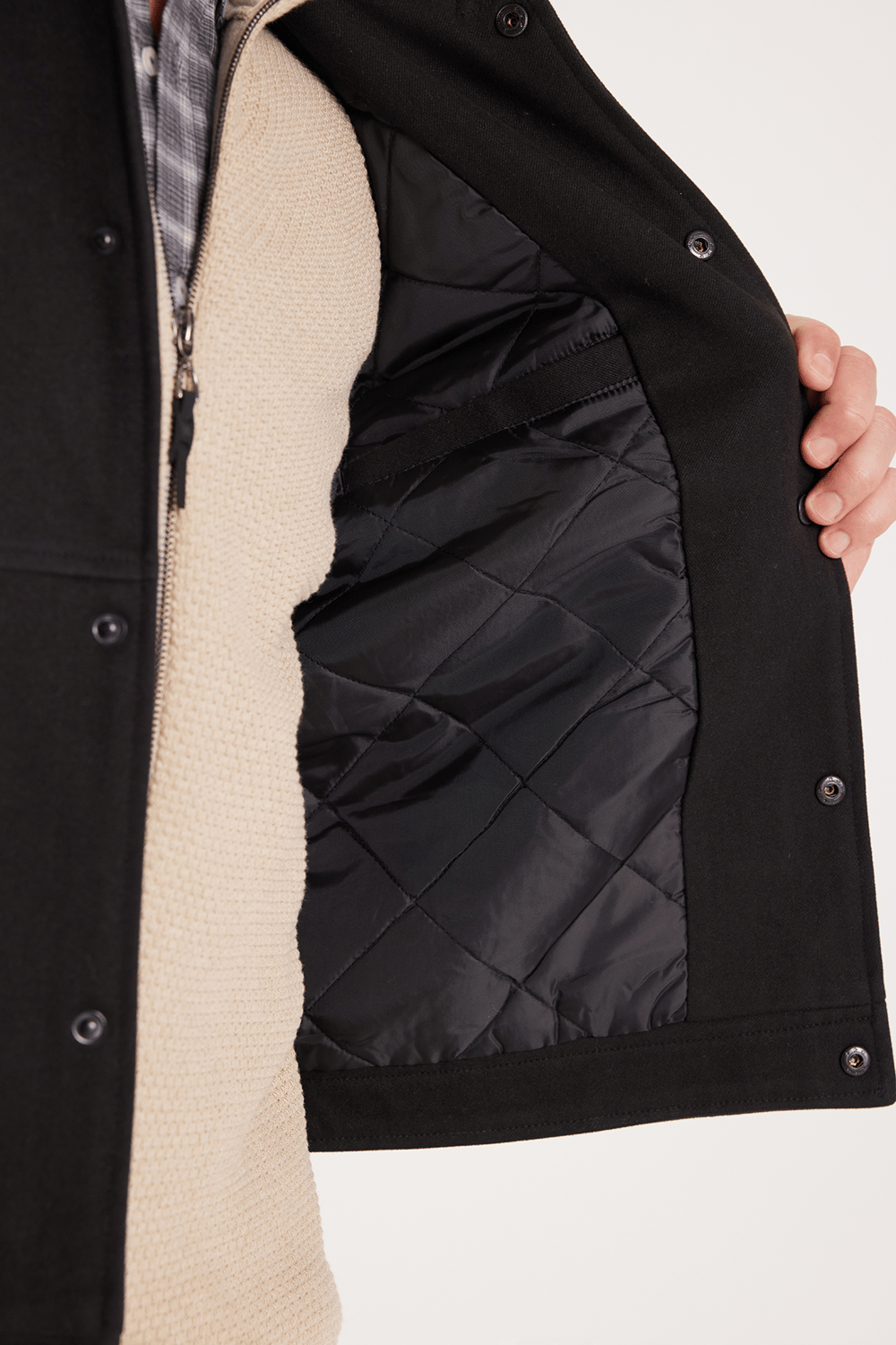 Erkek Slim Fit Dar Kesim Çift Cepli Çıtçıt Kapamalı Siyah Mont