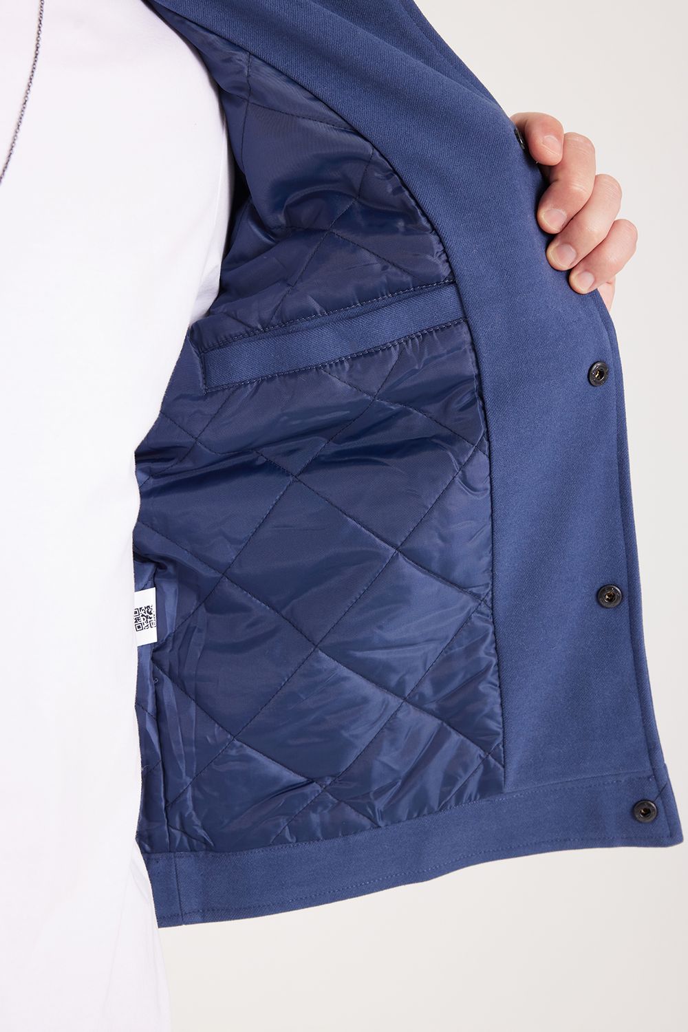 Erkek Slim Fit Dar Kesim Çift Cepli Çıtçıt Kapamalı Lacivert Mont