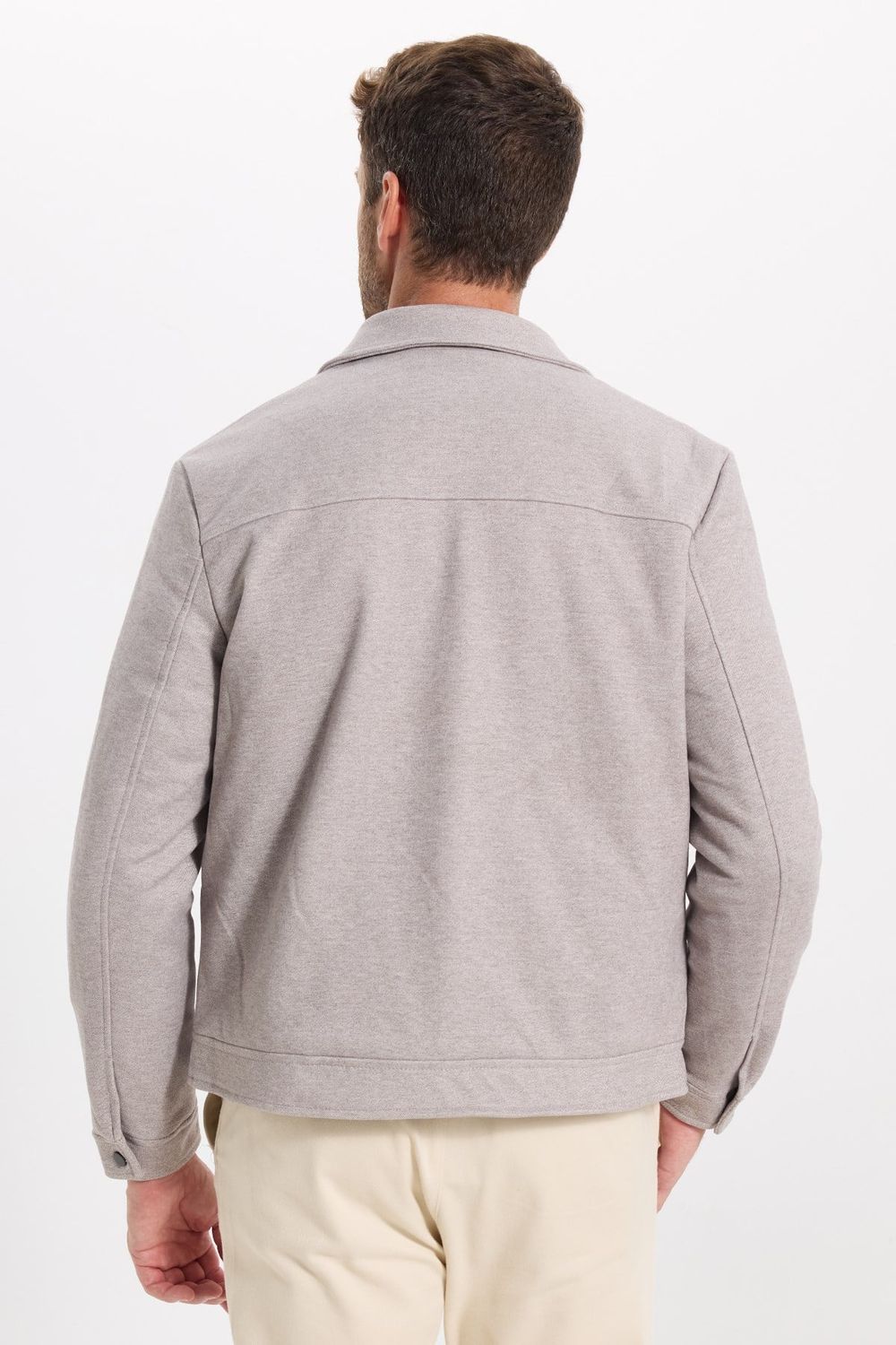 Erkek Slim Fit Dar Kesim Çift Cepli Çıtçıt Kapamalı Taş Mont