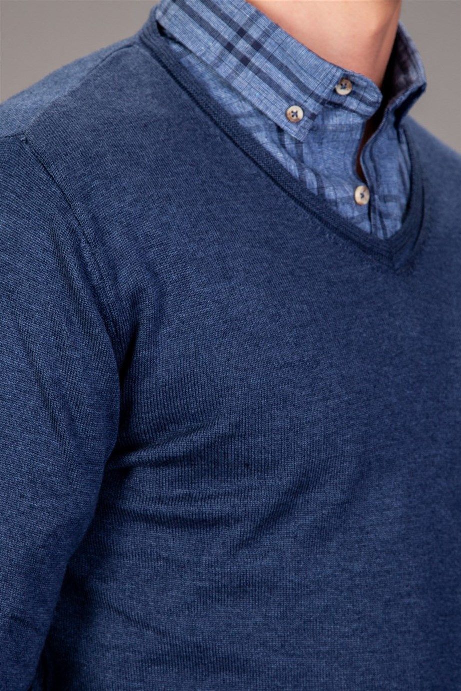 NEW SWEATER COTTON V-NECK PLAIN   KAZAK SWEATER