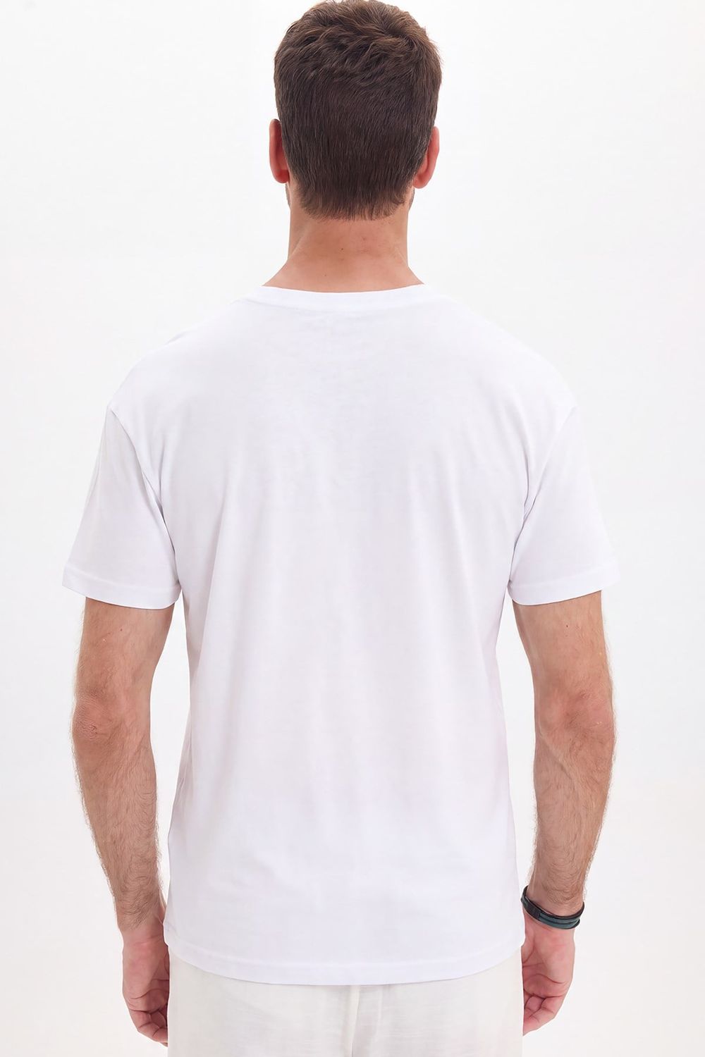 OVERSIZE SHORT SLV PLAIN CREW NECK WITH POCKET T-SHIRT