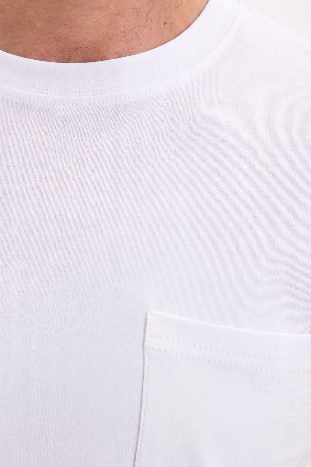 OVERSIZE SHORT SLV PLAIN CREW NECK WITH POCKET T-SHIRT