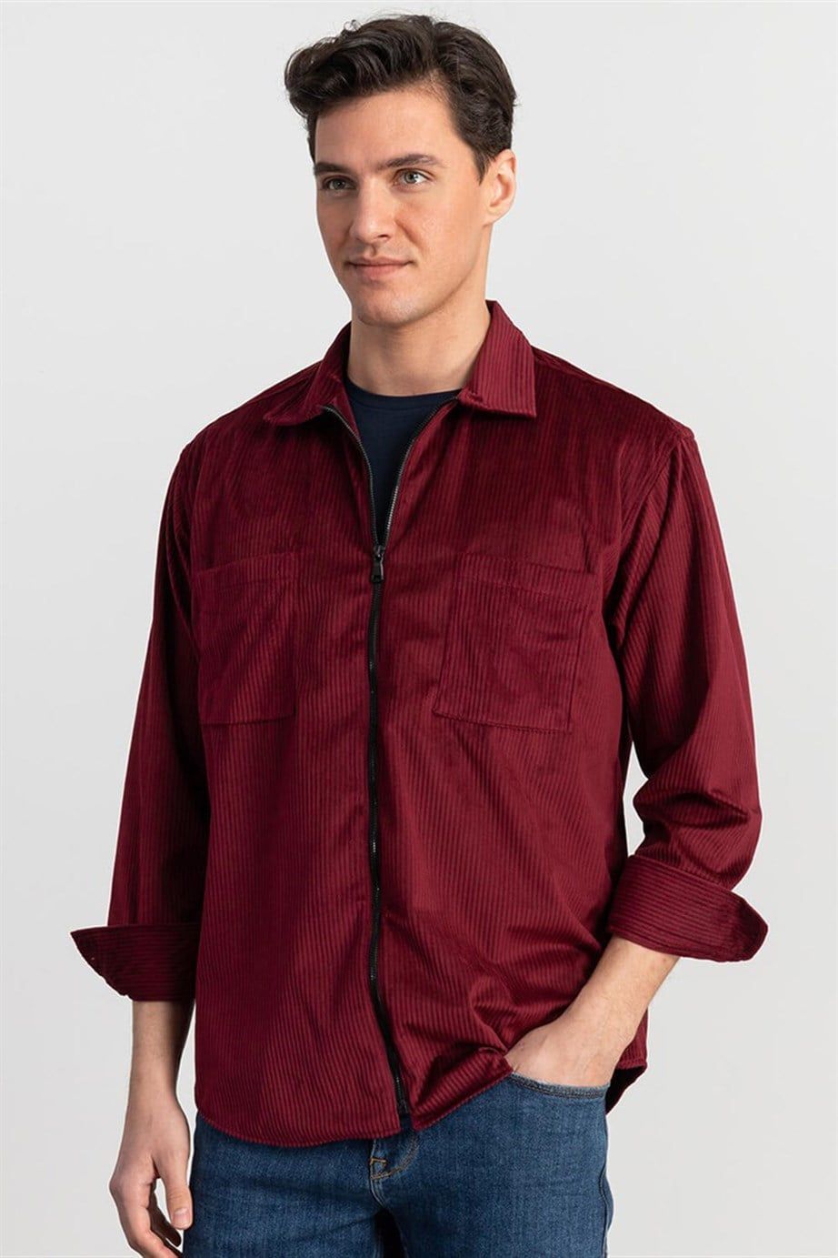 OVERSHIRT  LONG SLV VELVET  LACCO   GÖMLEK SLIM FIT WINTER SEASON