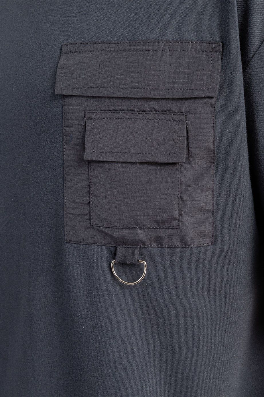 Oversize Cepli Bol Kesim Bisiklet Yaka Erkek T-Shirt