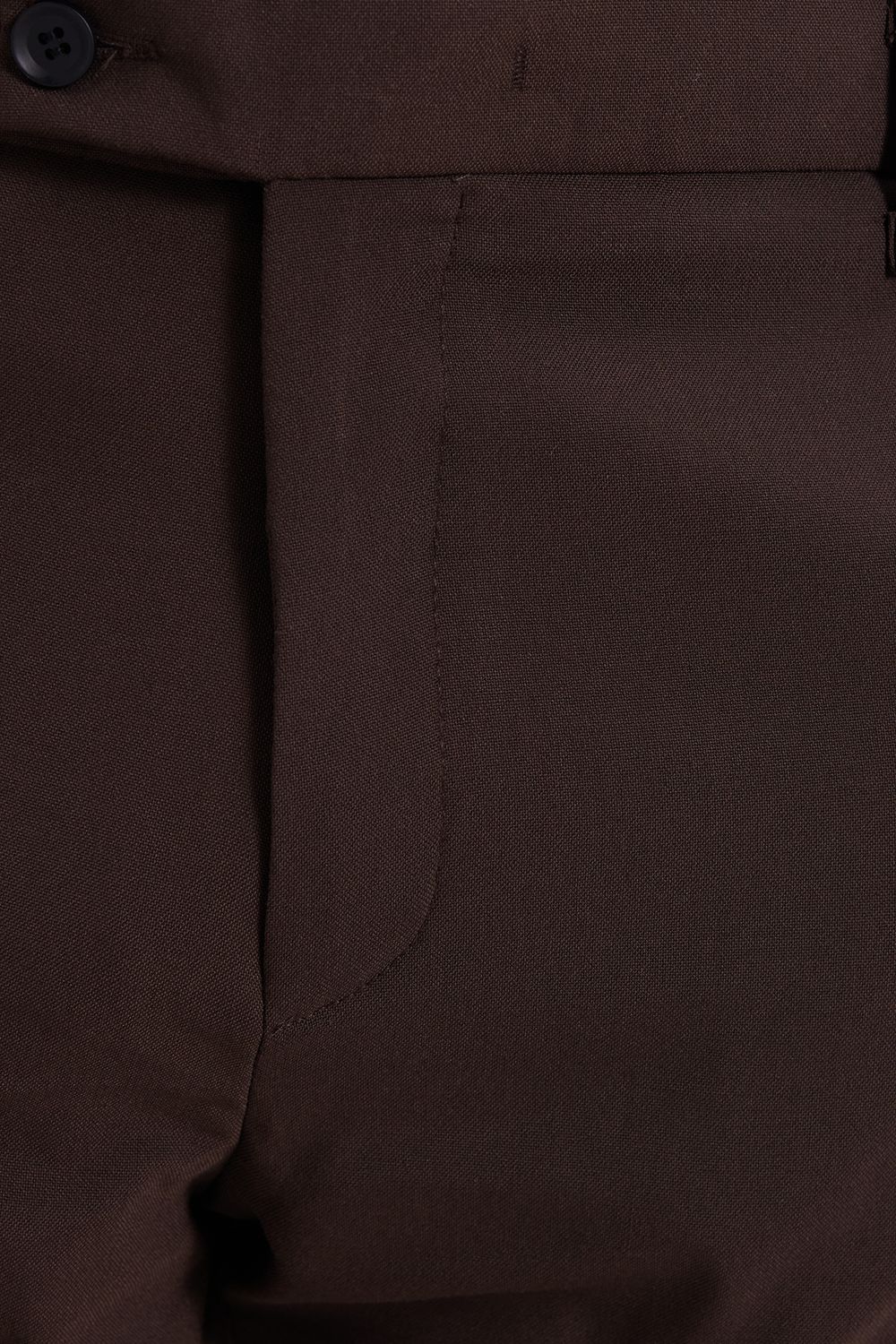 Erkek Slim Fit Dar Kesim Esnek Yan Cepli Bilek Boy Canvas Kesim Kahverengi Pantolon