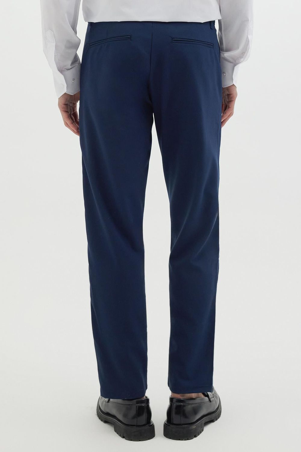 Erkek Slim Fit Dar Kesim Esnek Yan Cepli Bilek Boy Canvas Kesim Lacivert Pantolon