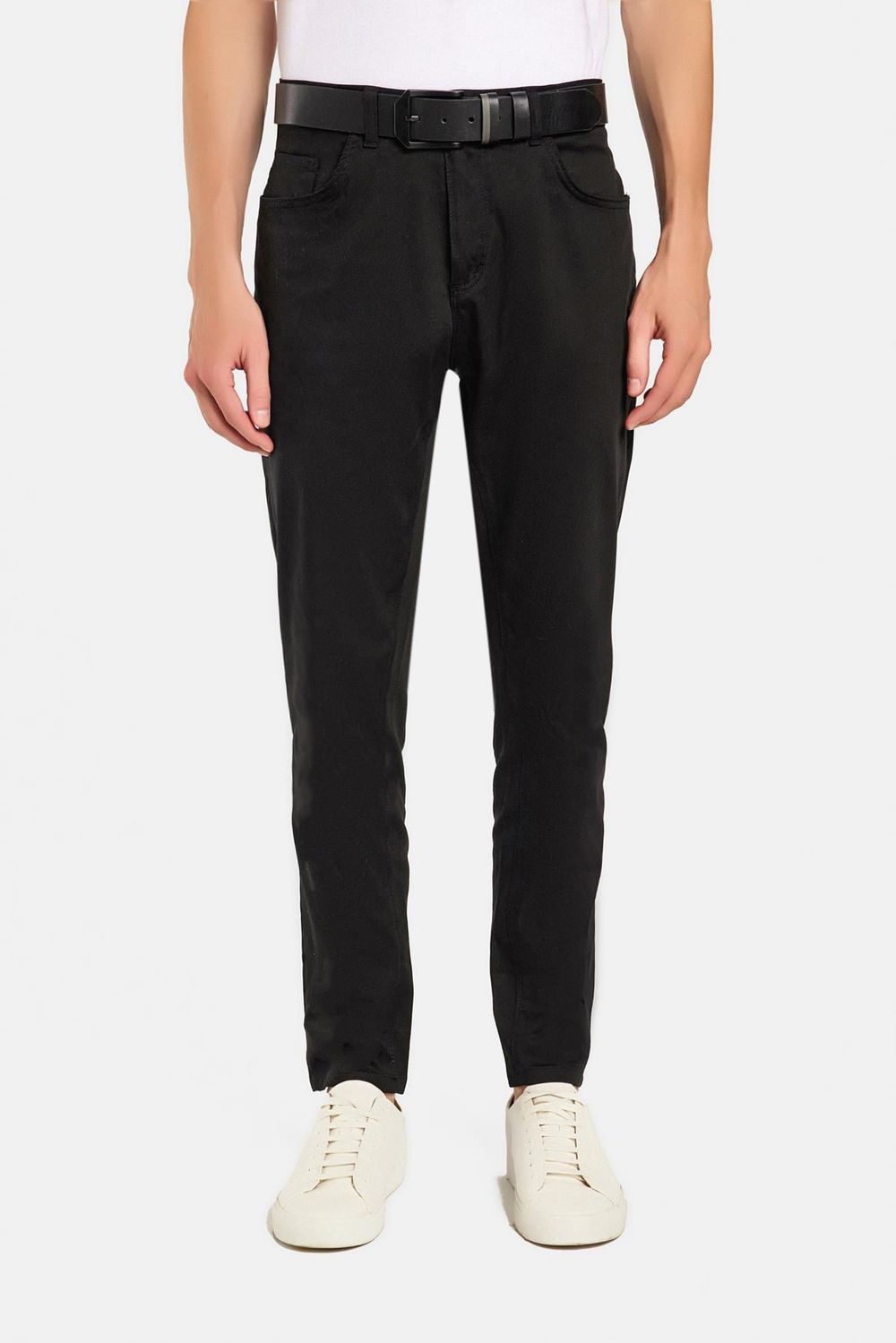 Erkek Regular Fit Rahat Kesim Kanvas Siyah Pantolon