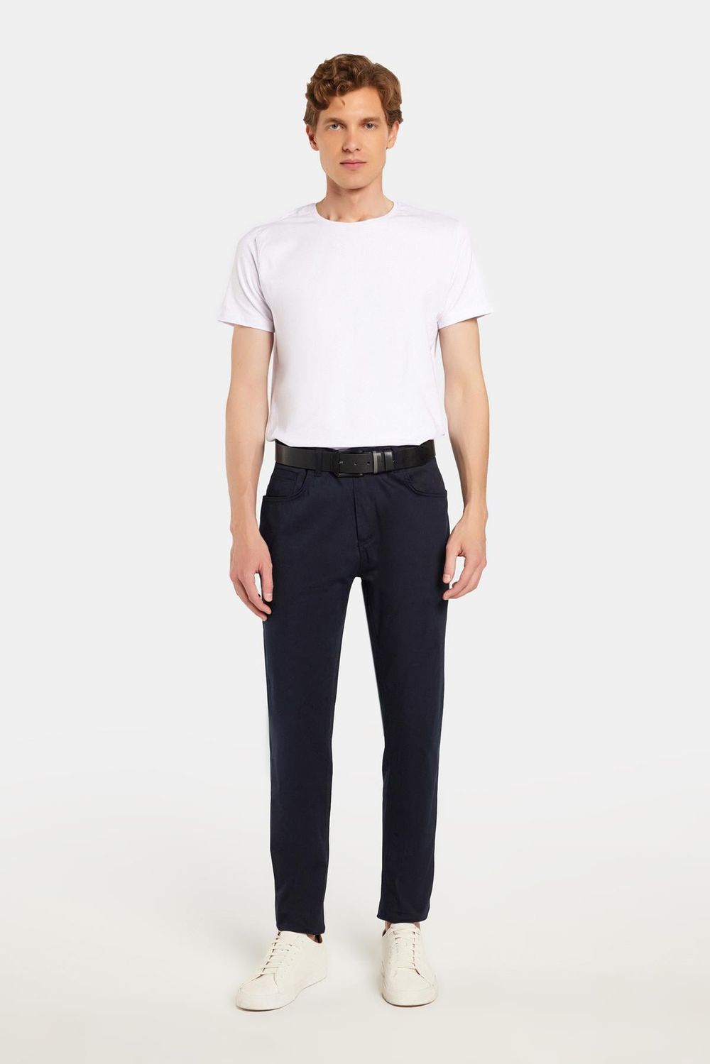 Erkek Regular Fit Rahat Kesim Kanvas Lacivert Pantolon