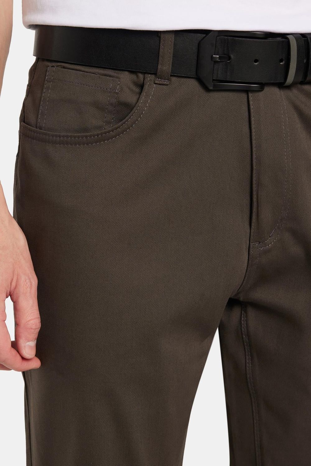 Erkek Regular Fit Rahat Kesim Kanvas Haki Pantolon
