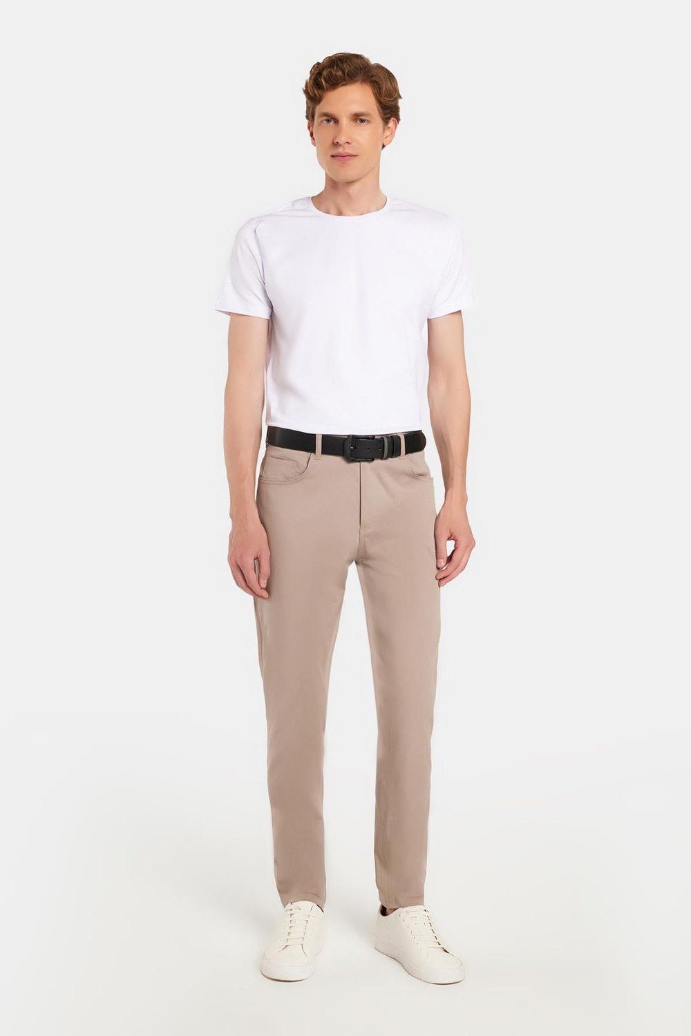 Erkek Regular Fit Rahat Kesim Kanvas Taş Pantolon