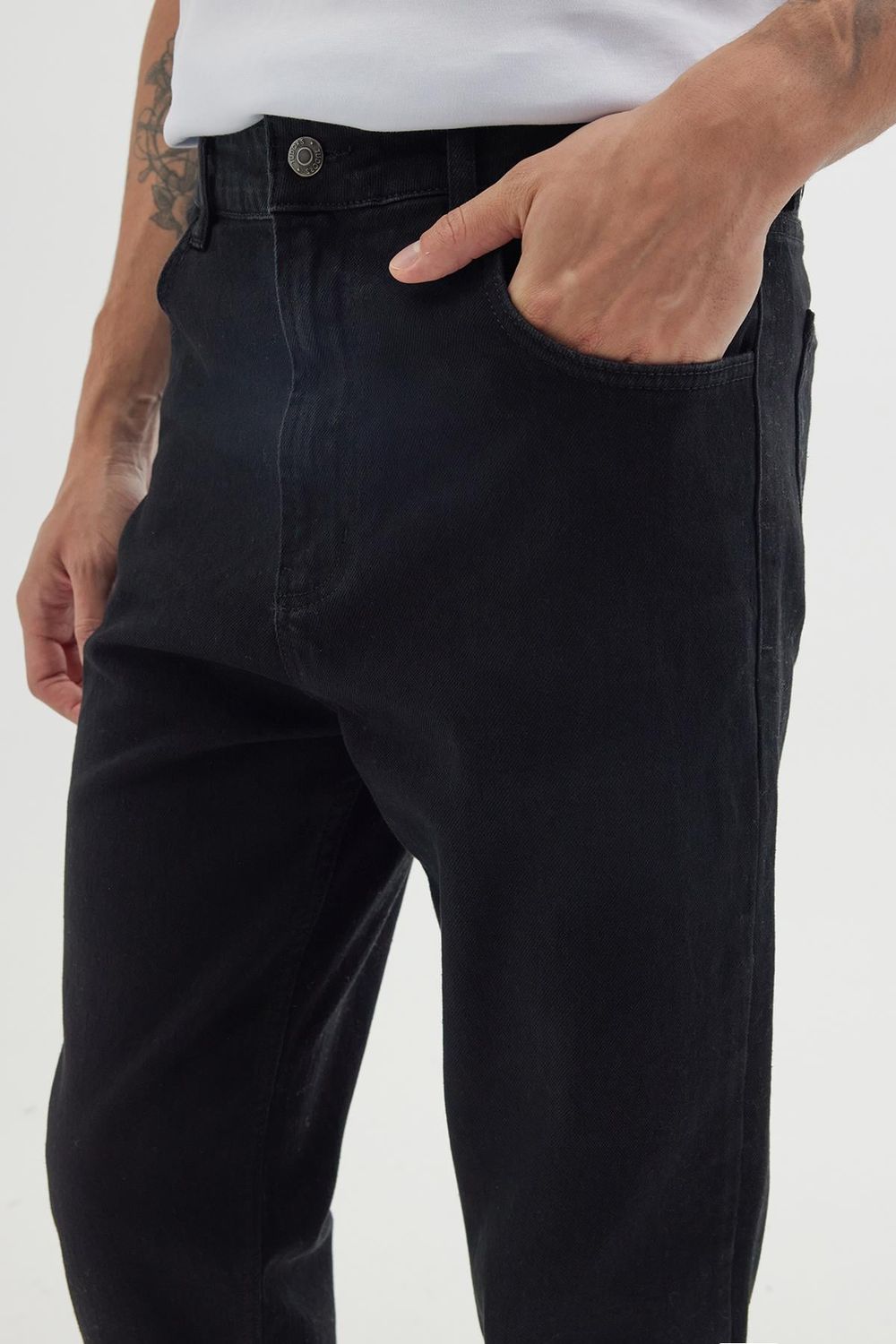 Erkek Regular Fit Bol Kesim Denim Yıkamalı Efektli Esnek Siyah Jean Kot Pantolon