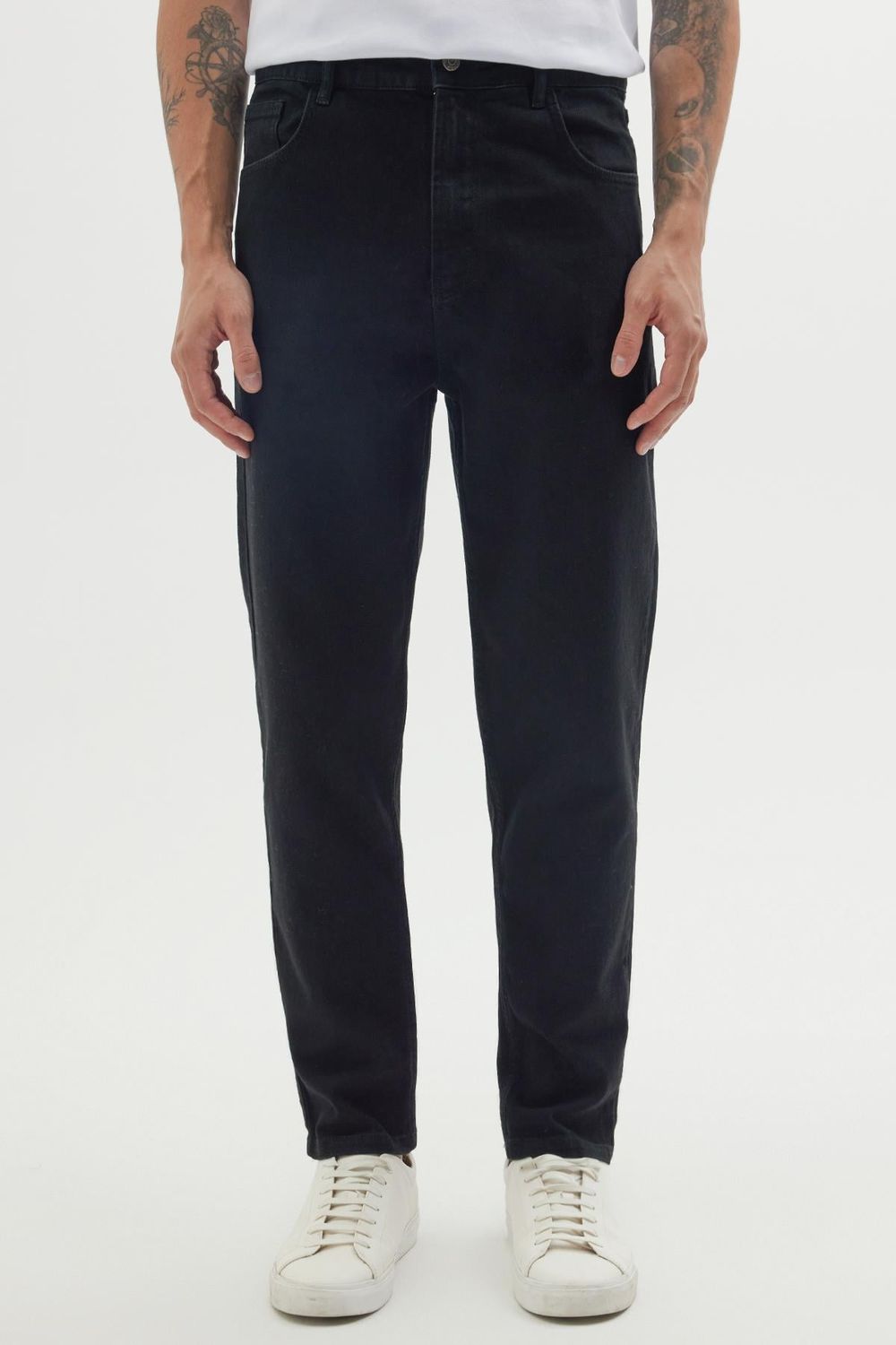 Erkek Regular Fit Bol Kesim Denim Yıkamalı Efektli Esnek Siyah Jean Kot Pantolon
