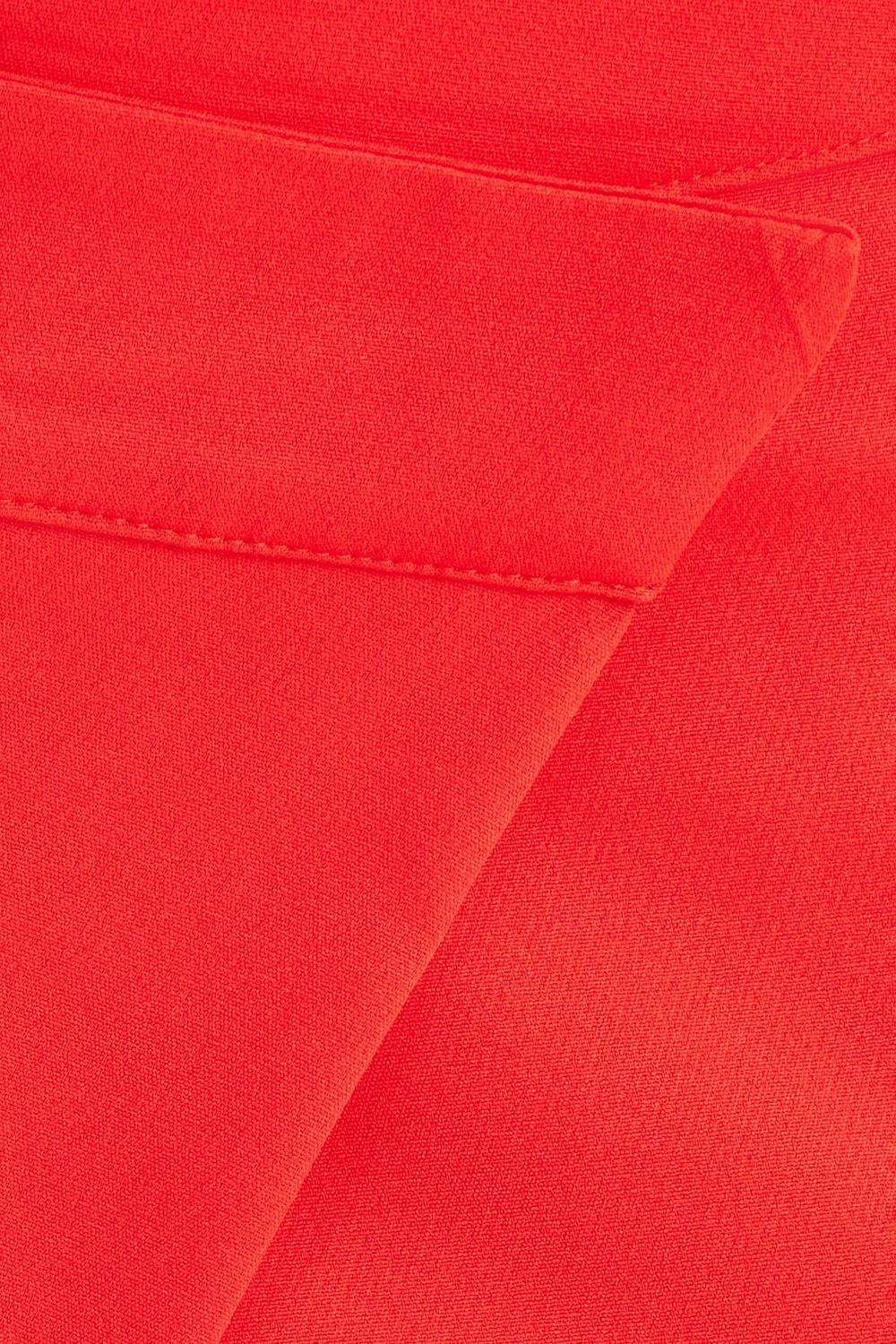 Kadın Standart Fit Geniş Paça Kırmızı Double Pantolon