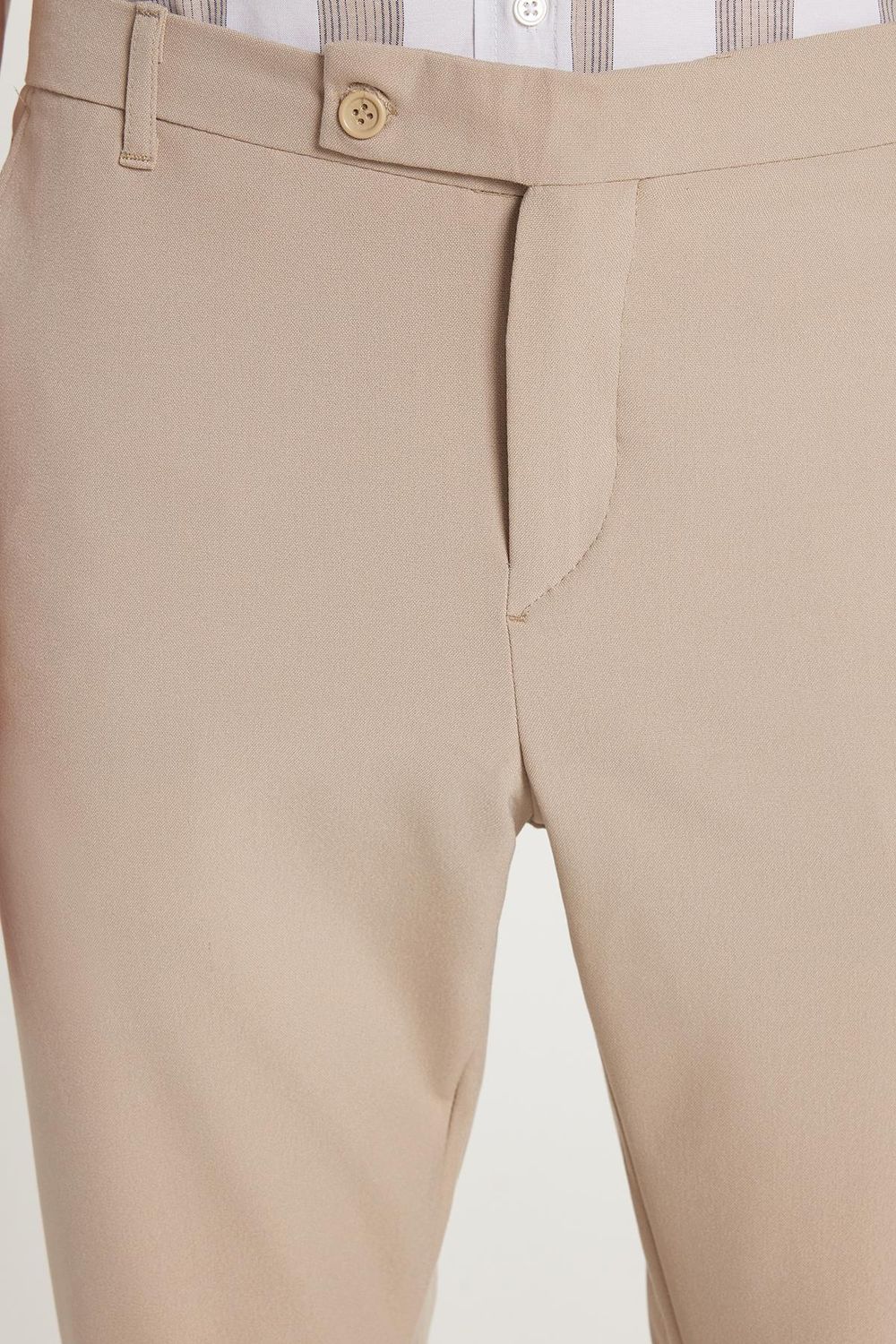 Erkek Slim Fit Dar Kesim Chino Yandan Cepli Pamuklu Taş Pantolon