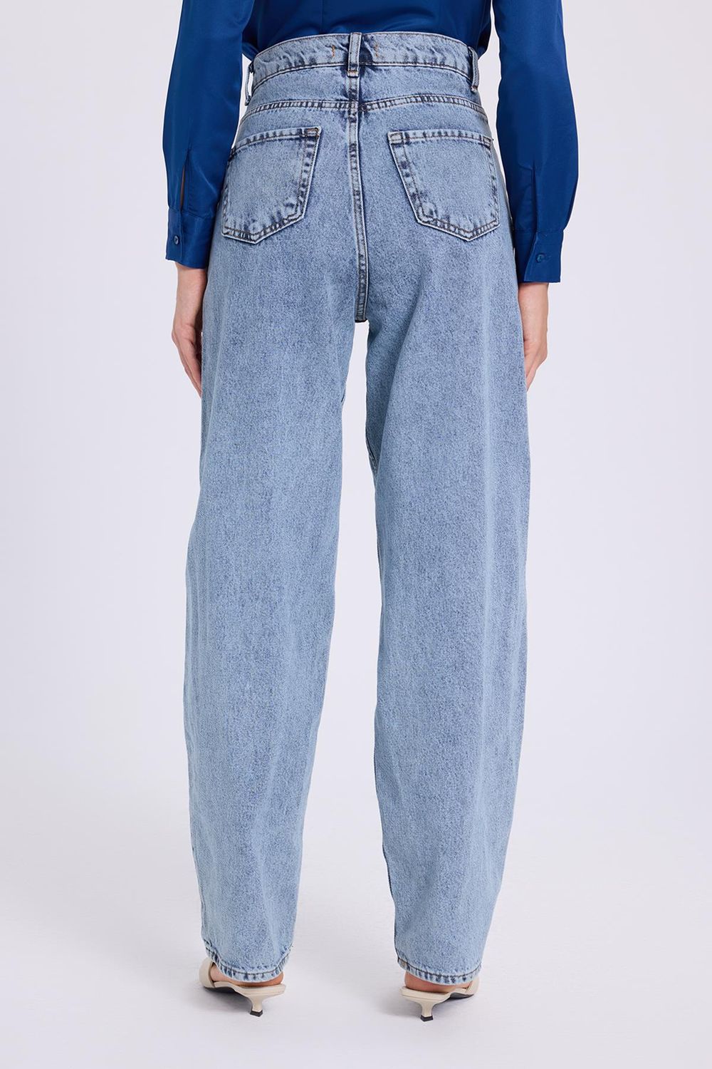 KADIN YAN CEPLİ BAGGY DENIM  20493 ZR PANTOLON