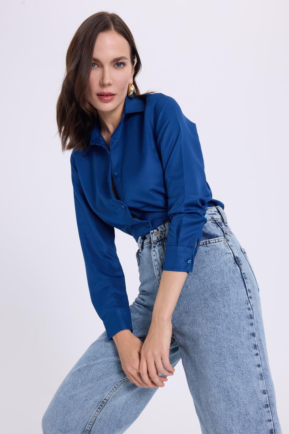 KADIN YAN CEPLİ BAGGY DENIM  20493 ZR PANTOLON