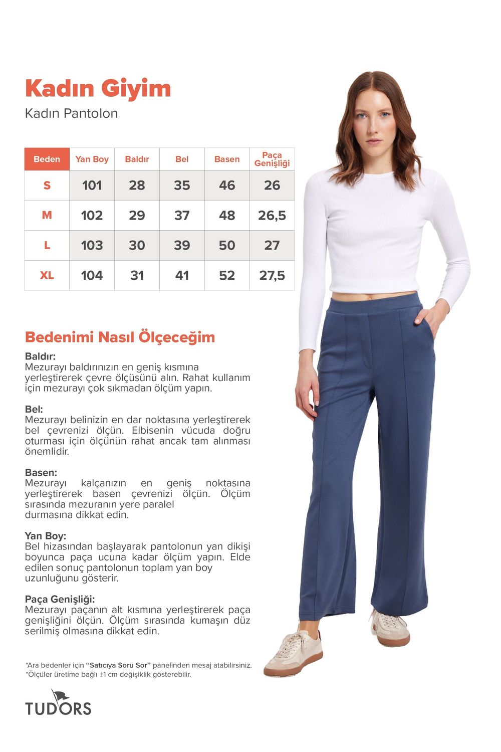 Kadın Relax Fit Rahat Kesim Modal Kumaş Yüksel Bel Geniş Paça İndigo Pantolon