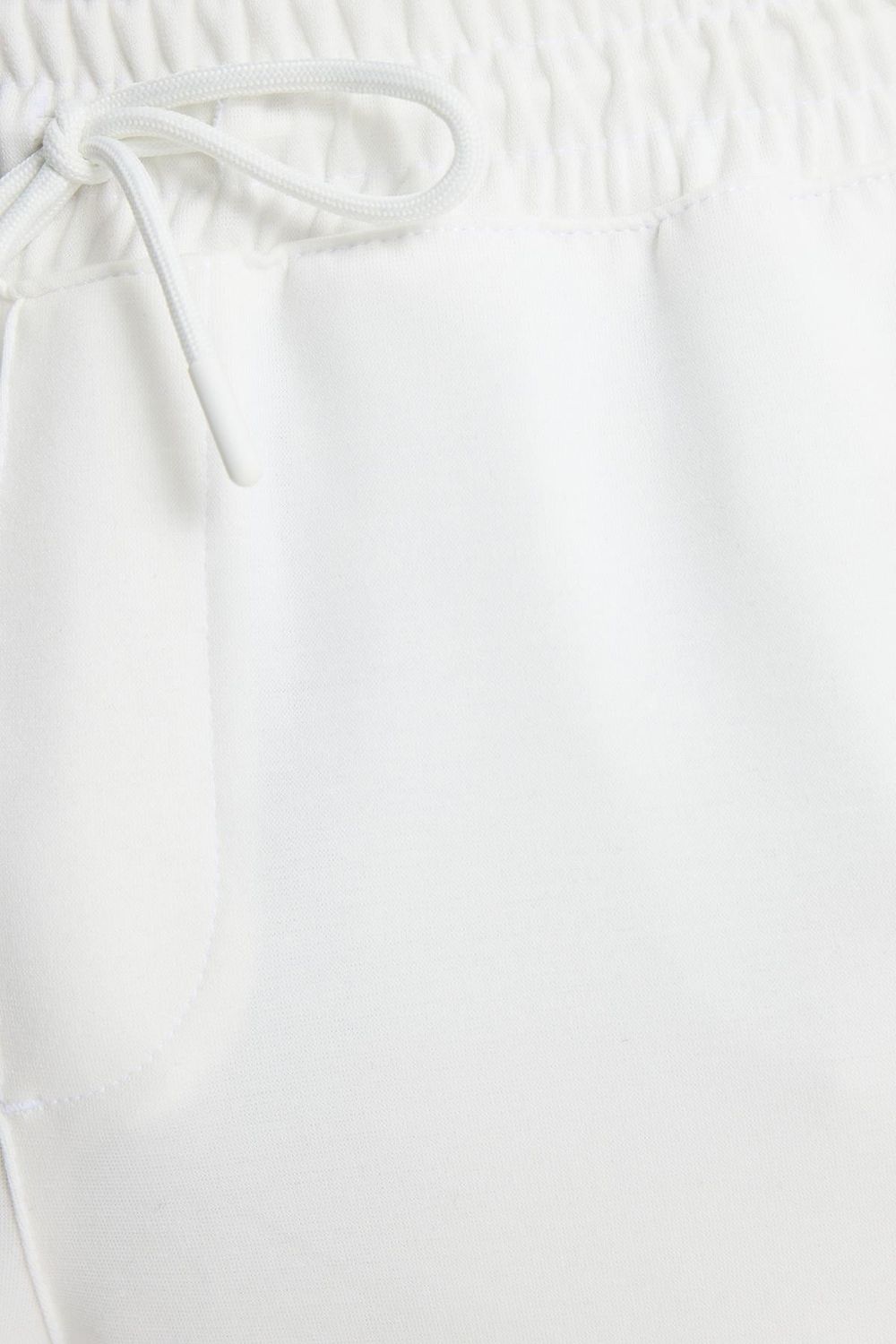 Erkek Regular Fit Klasik Kesim Beli Lastikli Bağcıklı Koyu Beyaz Jogger Pantolon