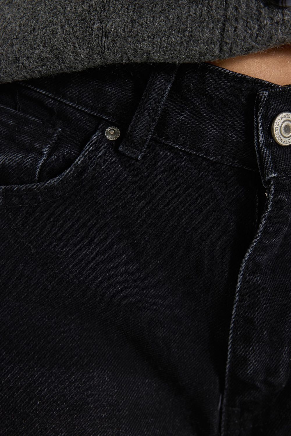 KADIN DÜŞÜK BEL GENİŞ PAÇA 827  DENIM PANTOLON