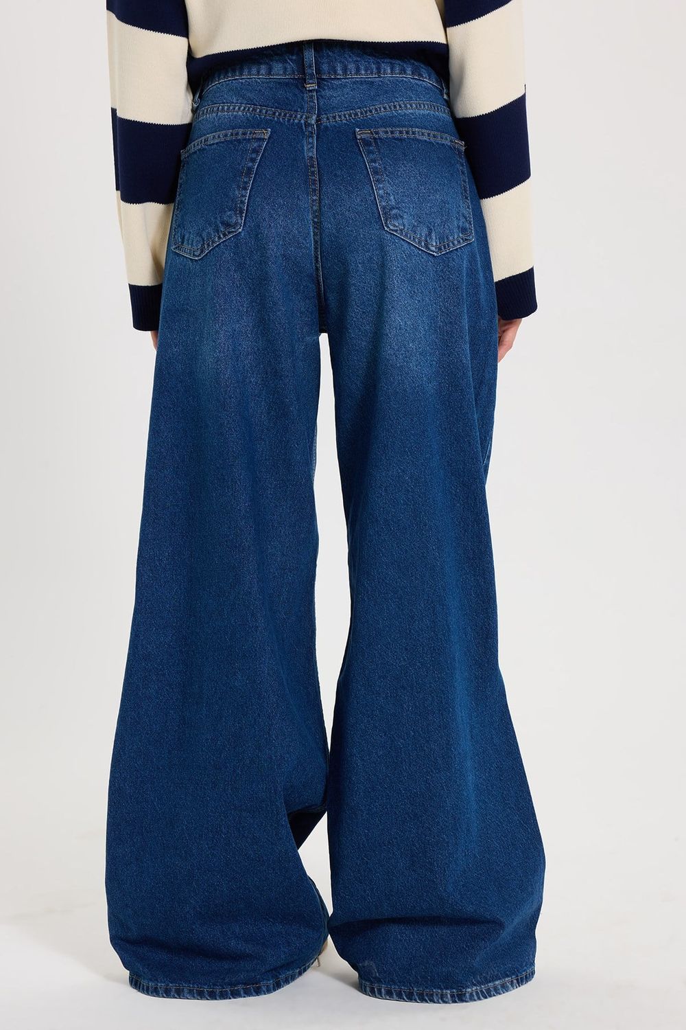 KADIN DÜŞÜK BEL GENİŞ PAÇA 827  DENIM PANTOLON