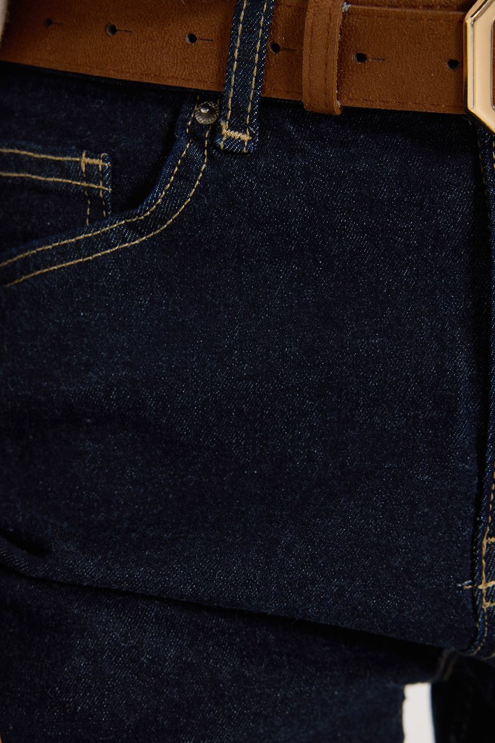 KADIN LİKRALI KEMERLİ 26171  DENIM PANTOLON