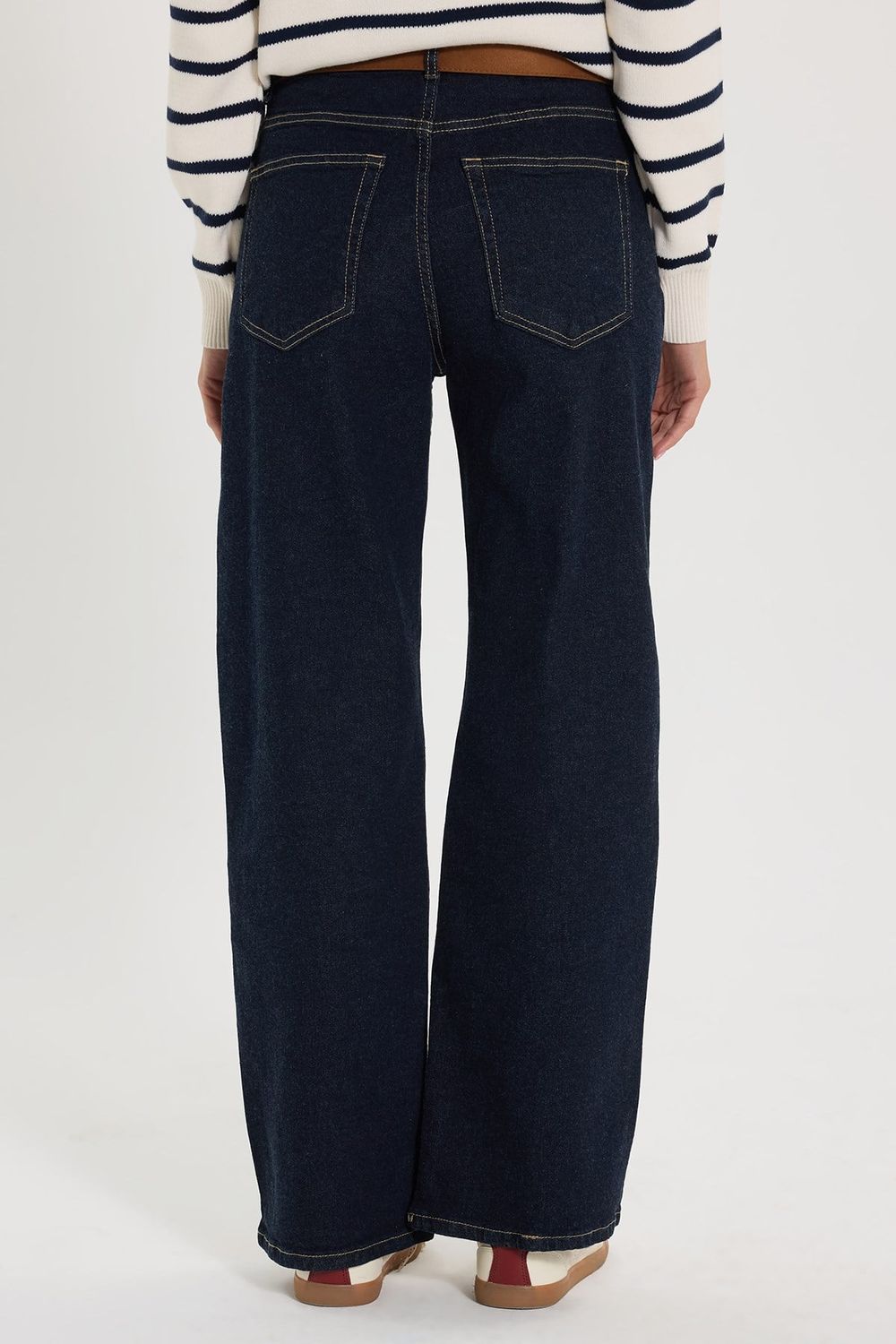 KADIN LİKRALI KEMERLİ 26171  DENIM PANTOLON