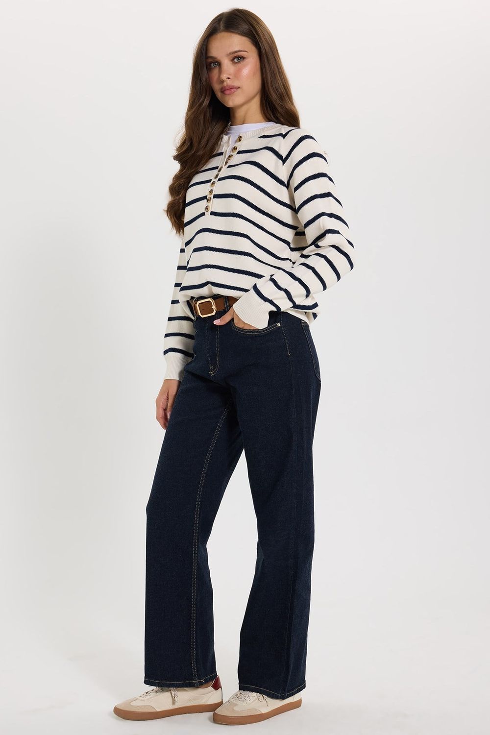 KADIN LİKRALI KEMERLİ 26171  DENIM PANTOLON