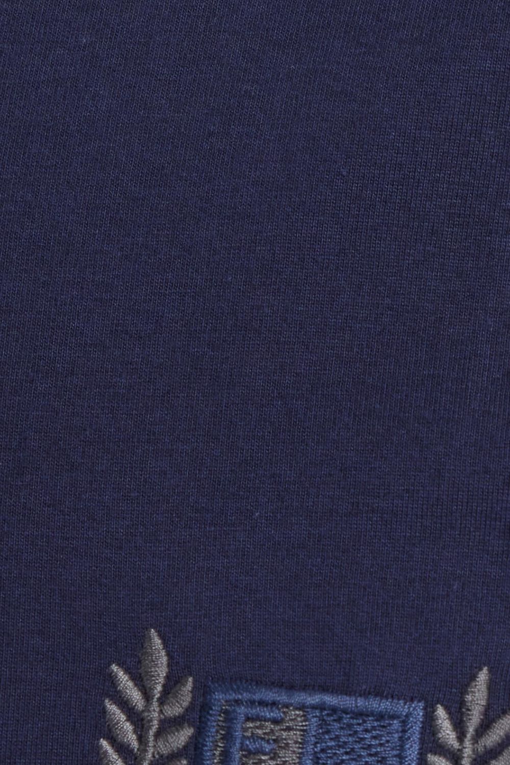Erkek Standart Fit %100 Pamuk Bisiklet Yaka Beli Lastikli Lacivert Pijama Takımı
