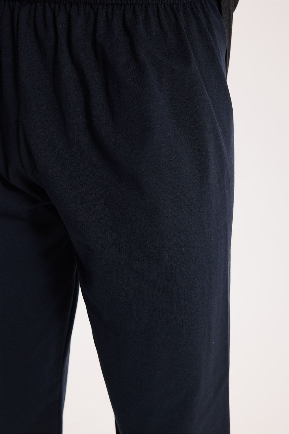 Erkek Standart Fit Rahat Kesim Uzun Kollu Pamuklu Gri Lacivert Pijama Takımı
