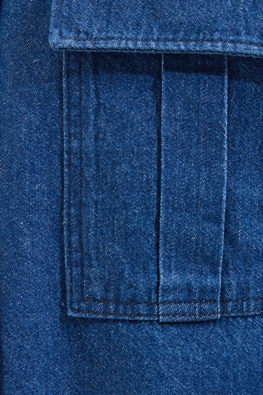 Unisex Relax Fit Rahat Kesim Denim Kot Çift Cepli İndigo Overshirt Ceket Tarzı Gömlek