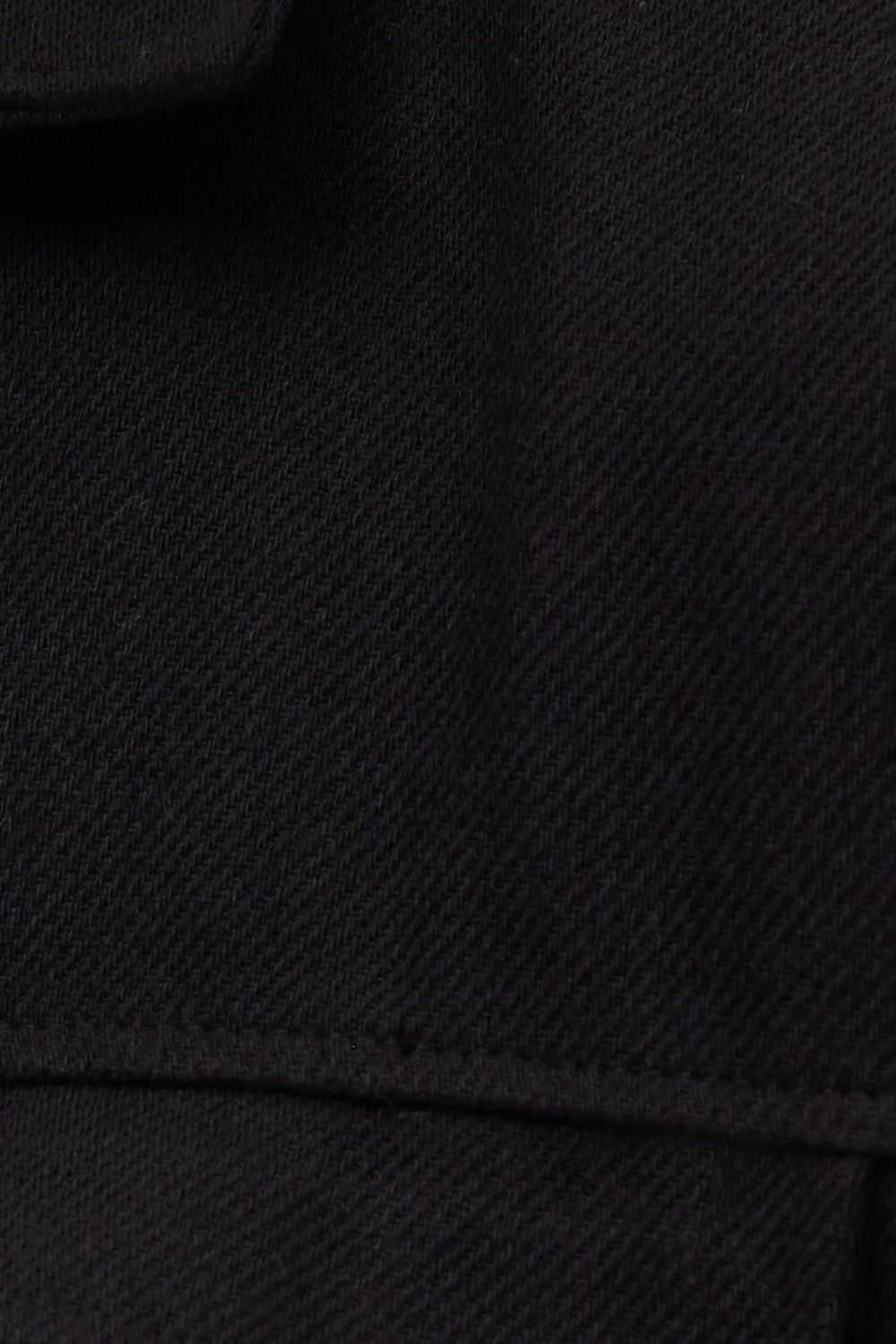 Erkek Relax Fit Rahat Kesim Oduncu Apaş Yaka Çift Cep Kapaklı Düz Siyah Kışlık Gömlek