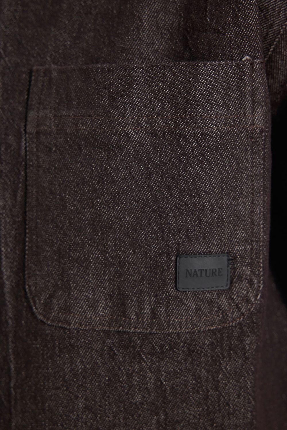Erkek Relax Fit Rahat Kesim Pamuklu Denim 3 Cepli Kahverengi Gömlek Ceket