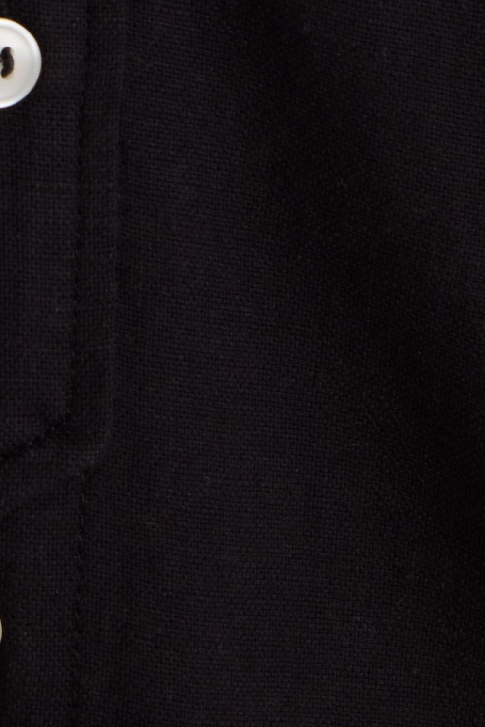 Erkek Regular Fit Klasik Kesim Oversize %100 Pamuk Keten Doku Tek Cepli Siyah Gömlek