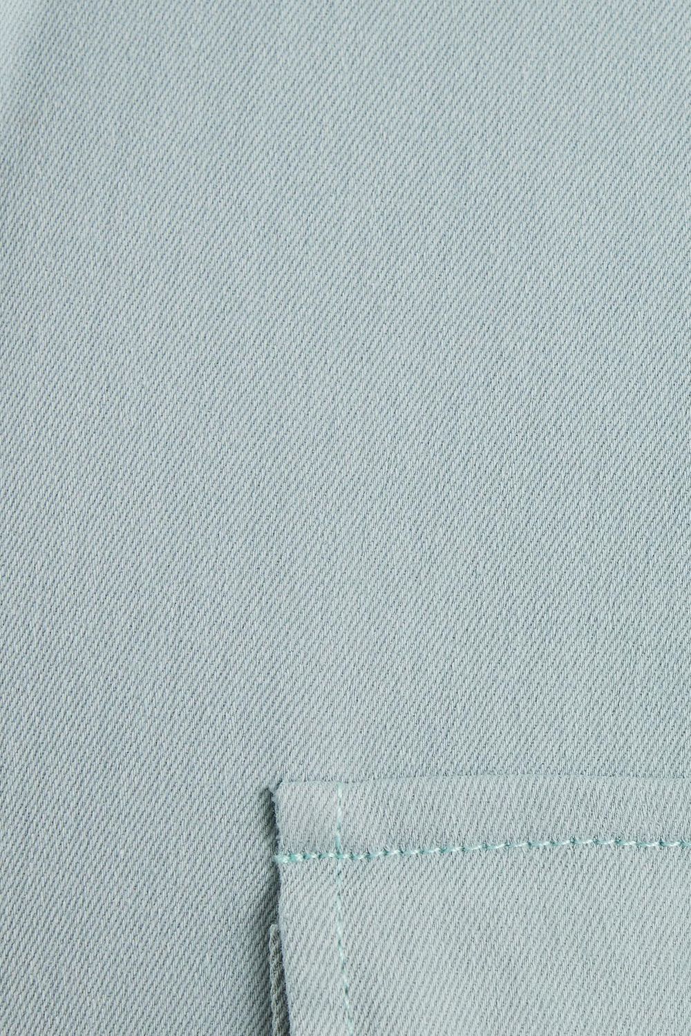 Erkek Regular Fit Rahat Kesim Çift Cepli Spor Yaka Denim Mint Gömlek