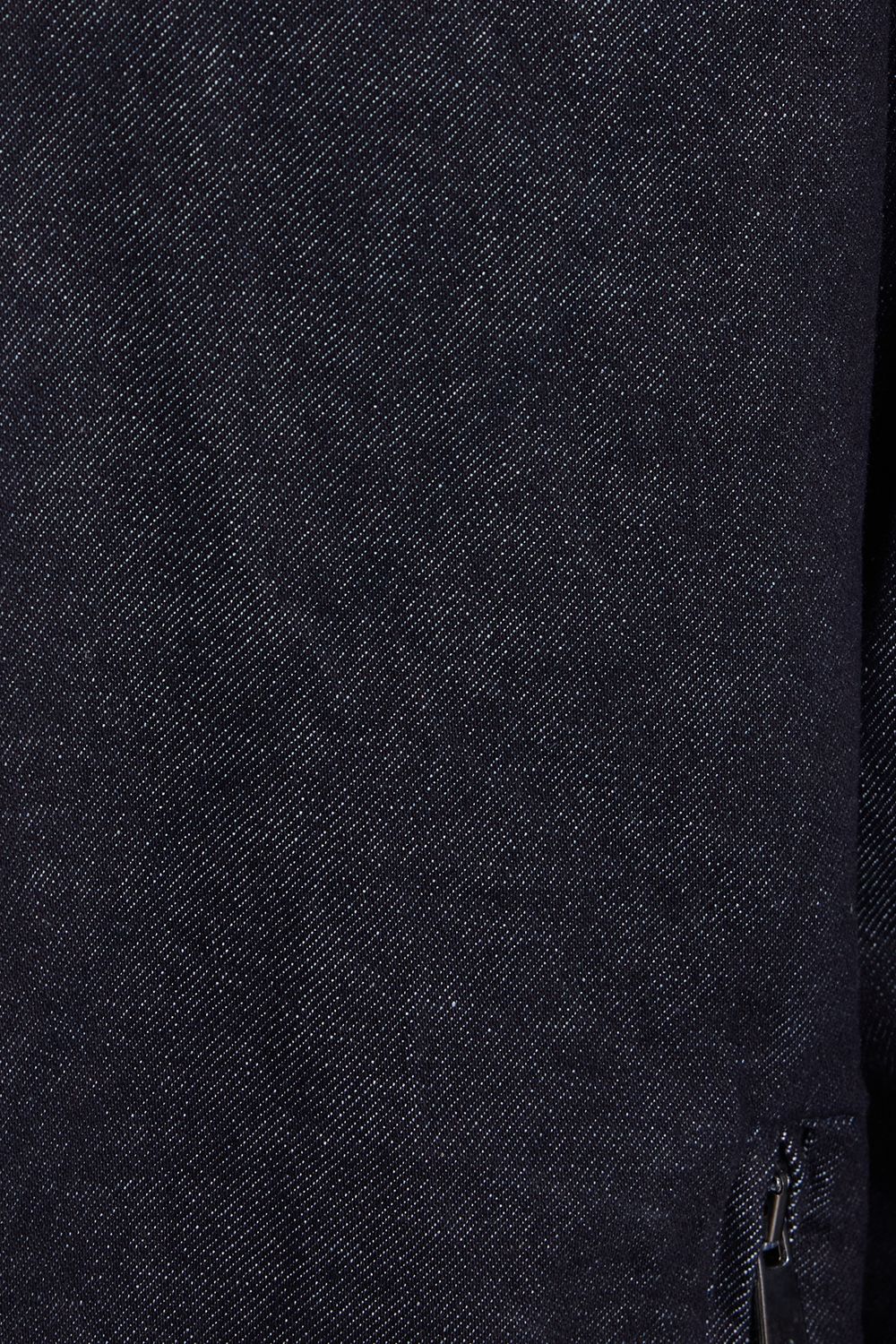Erkek Regular Fit Rahat Kesim Kadife Yaka Fermuarlı Denim Lacivert Ceket Gömlek
