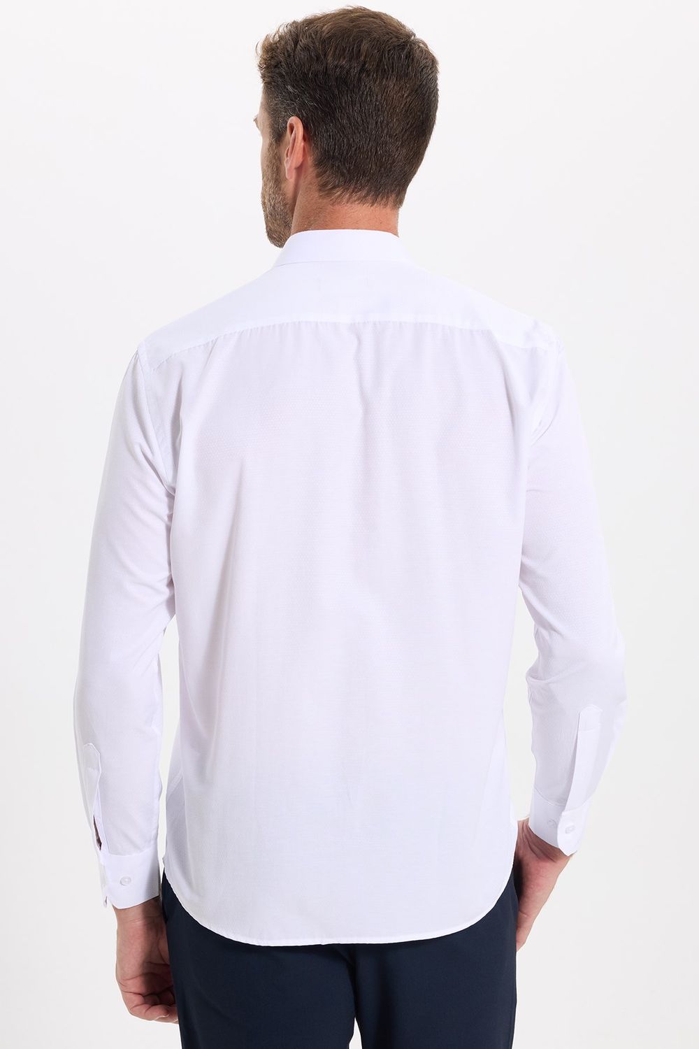 Erkek Regular Fit Klasik Kesim  Pamuklu Kolay Ütülenebilir Armürlü Gömlek