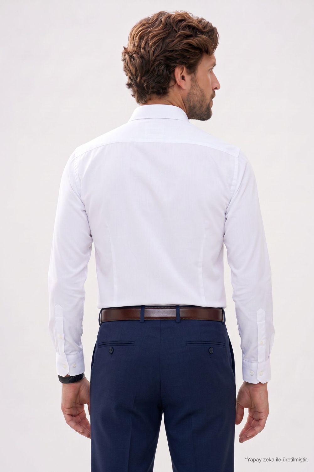 Regular Fit Rahat Kesim Oxford Doku Uzun Kollu Düğmeli Yaka Nakışlı Erkek Gömlek