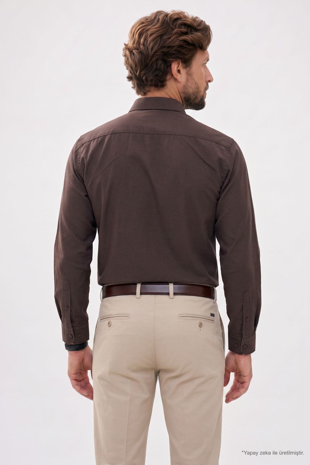 Regular Fit Rahat Kesim Oxford Doku Uzun Kollu Düğmeli Yaka Nakışlı Erkek Gömlek