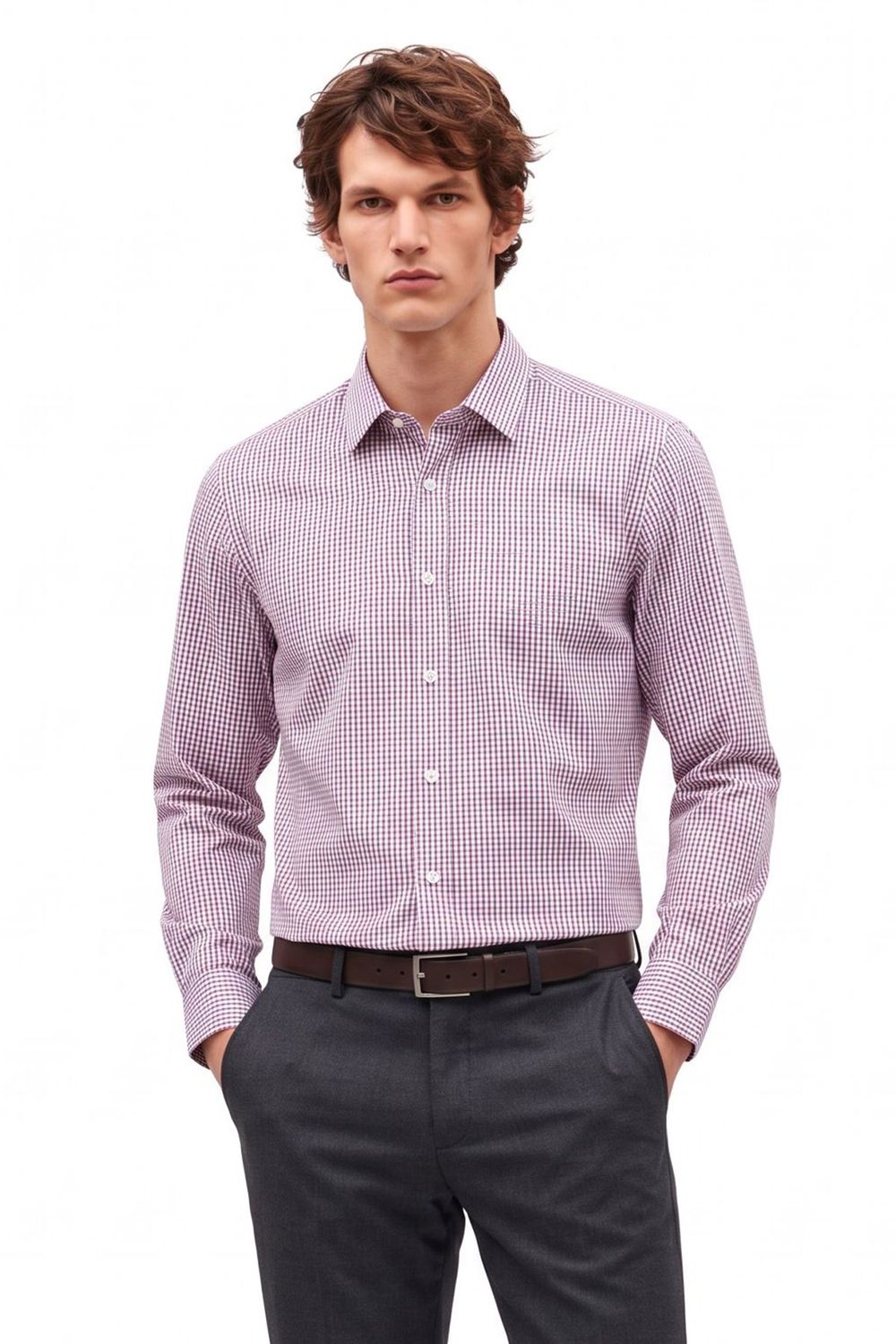 REGULAR FIT LONG SLV STRIPE STN GÖMLEK