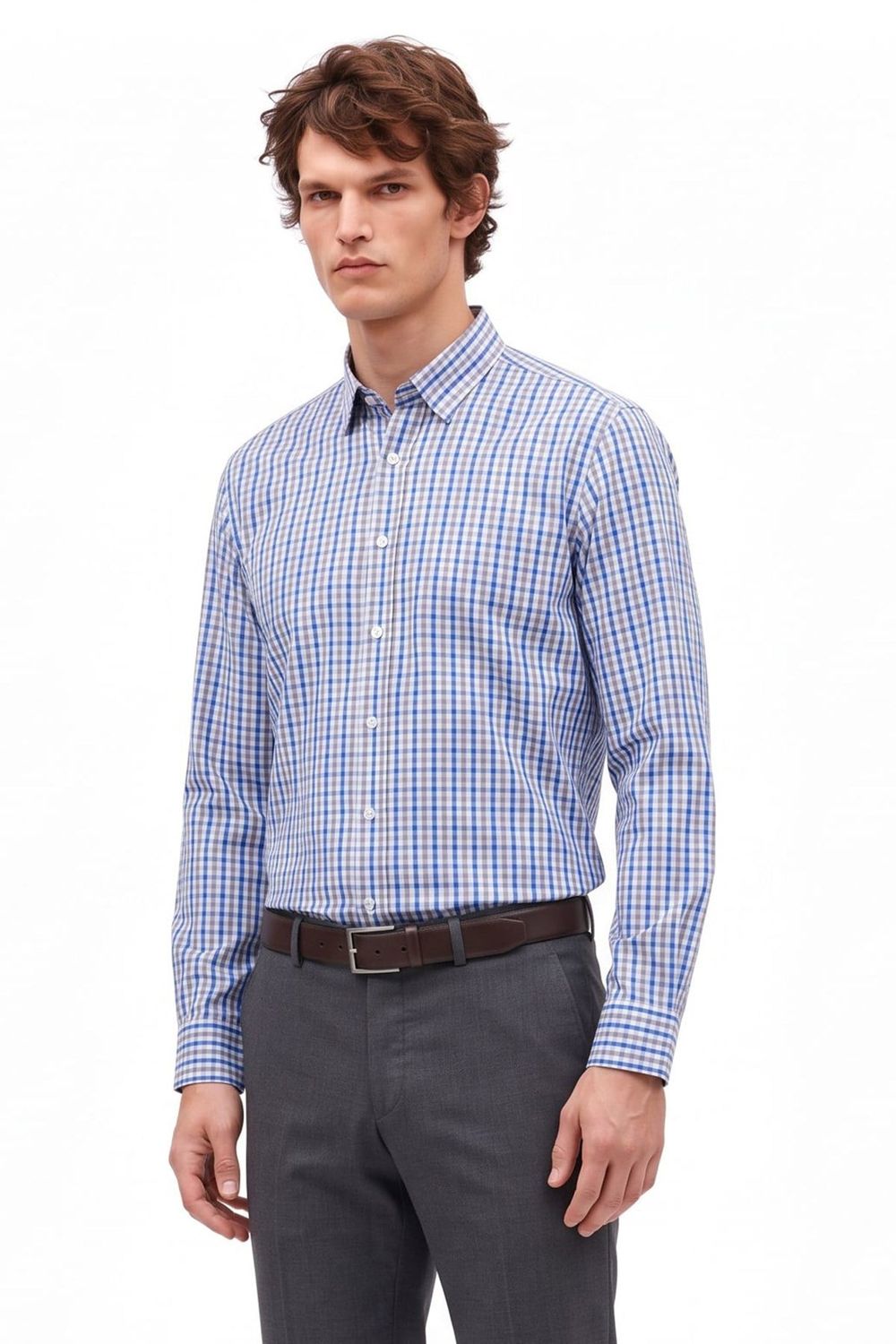 REGULAR FIT LONG SLV STRIPE STN GÖMLEK