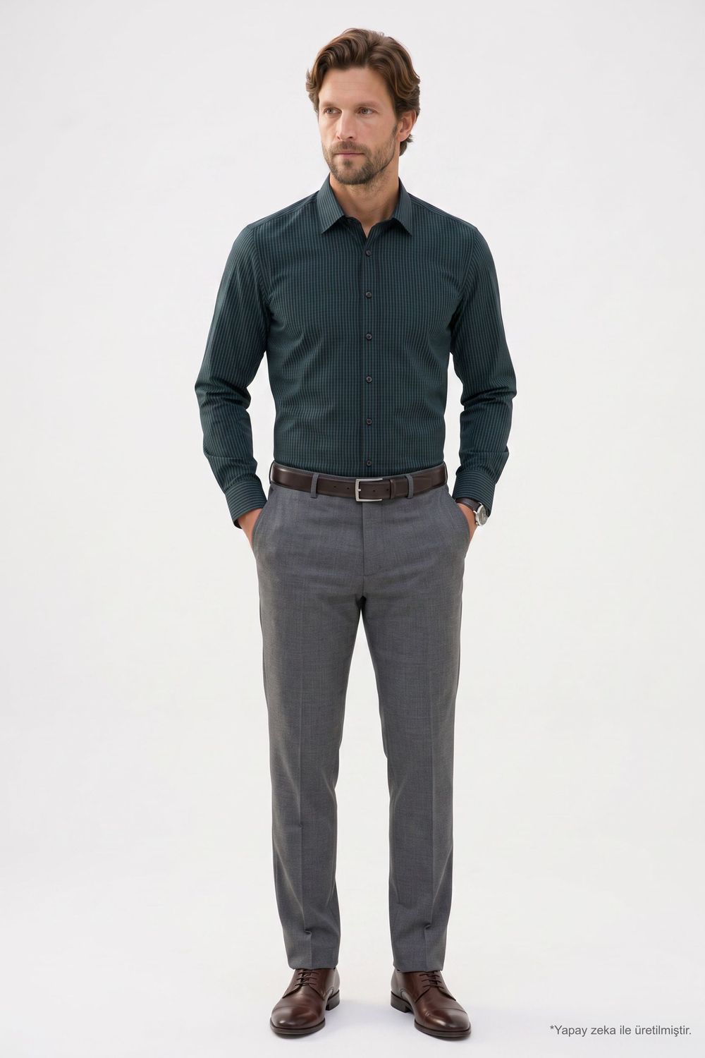 REGULAR FIT LONG SLV STRIPE STN GÖMLEK