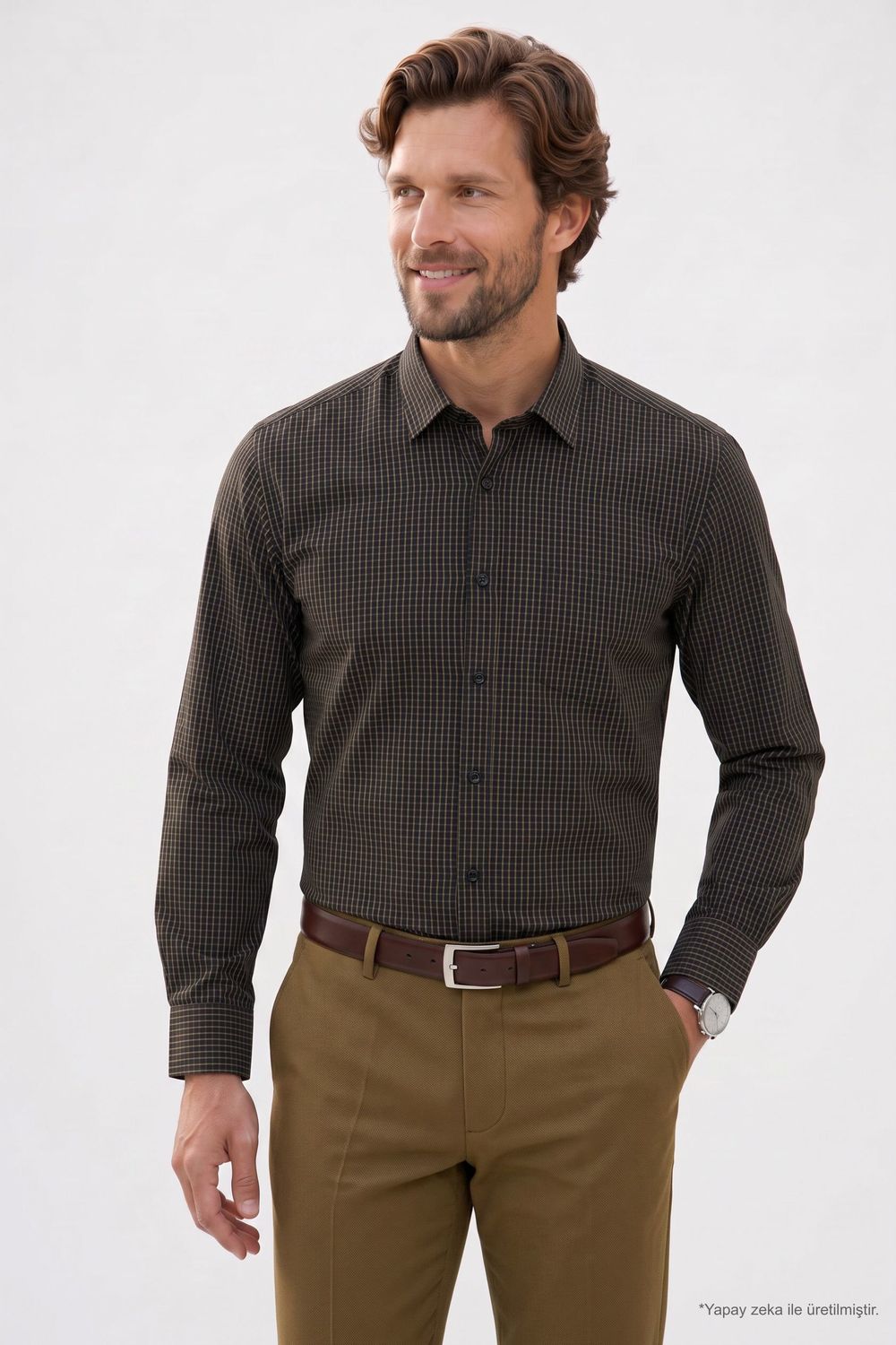 REGULAR FIT LONG SLV STRIPE STN GÖMLEK