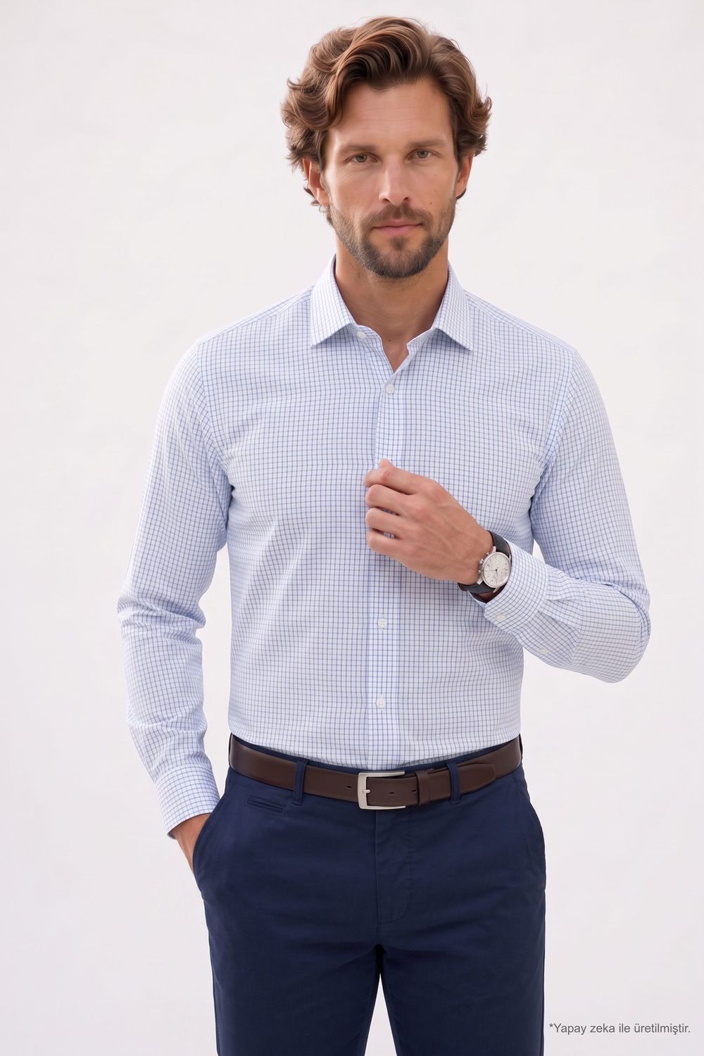 REGULAR FIT LONG SLV STRIPE STN GÖMLEK
