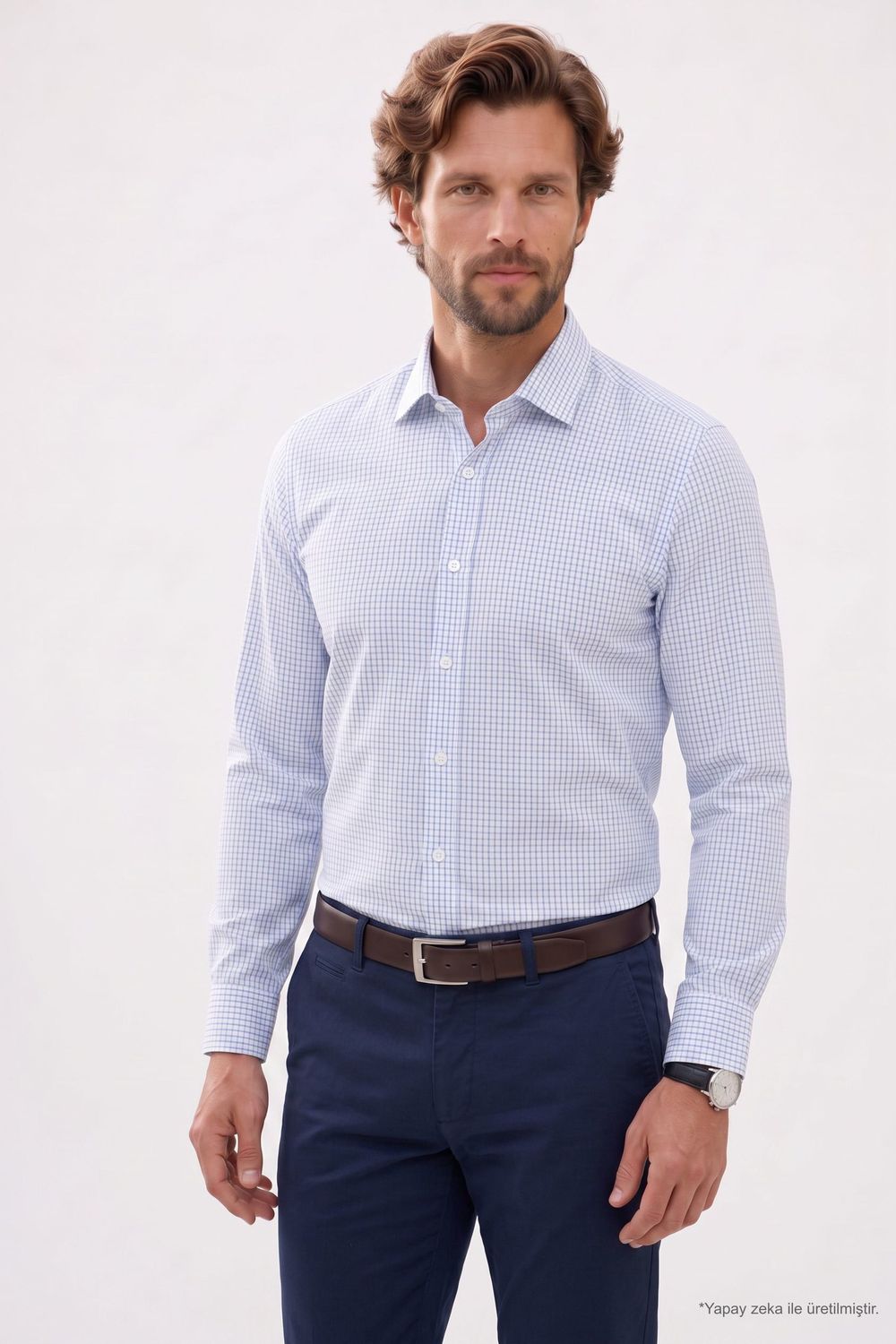 REGULAR FIT LONG SLV STRIPE STN GÖMLEK